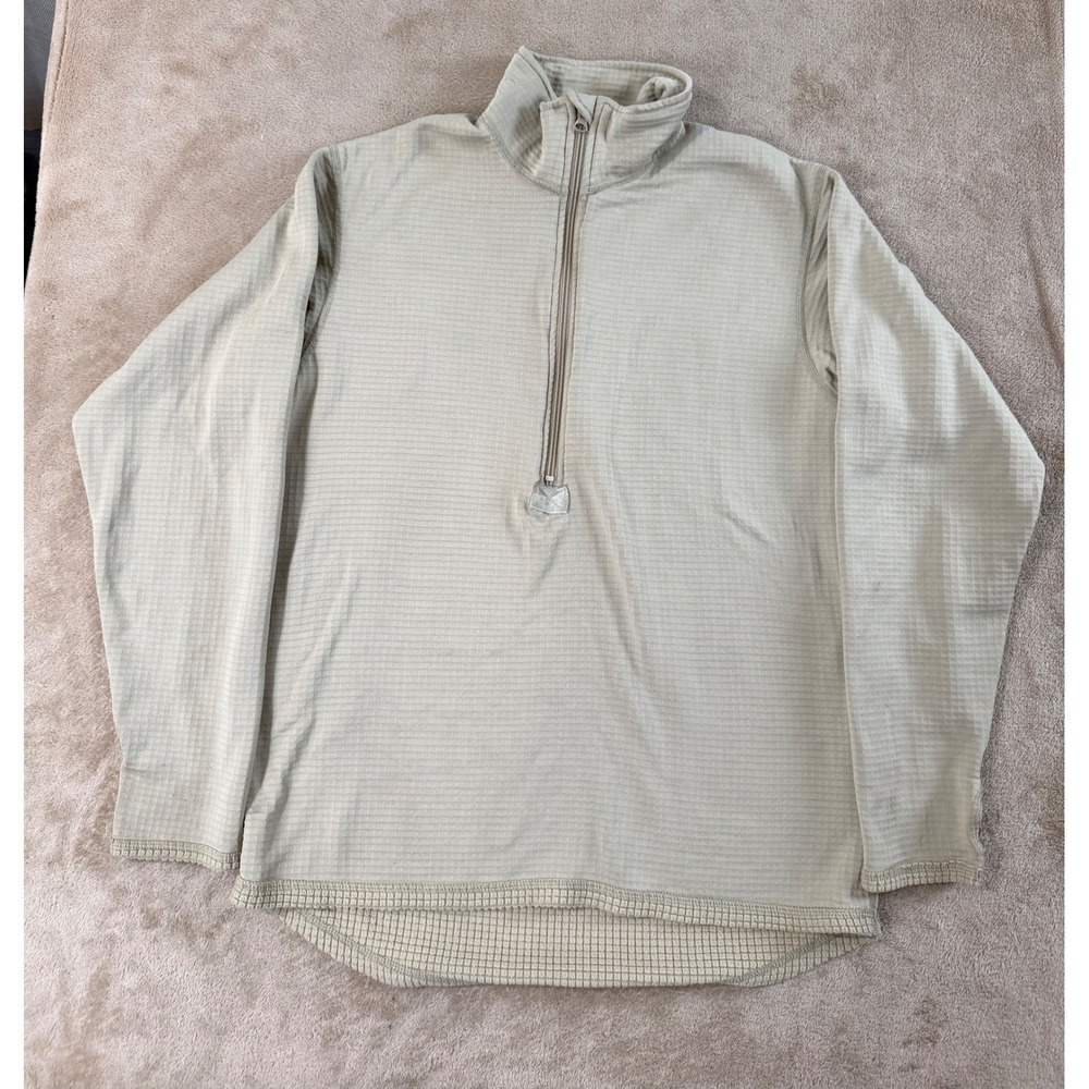 Peckham cold weather gen‎ III Waffle Knit Pullover Sweatshirt Mens M Beige EUC